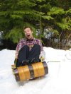 Well, if I cant really go fast on my toboggin, I'll pretend to go fast.